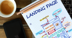 Paper that says landing page