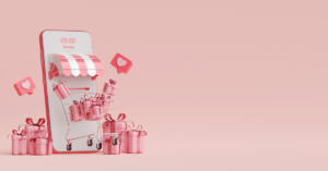 Photo of a store in front of a phone