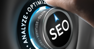 photo of a button that says SEO