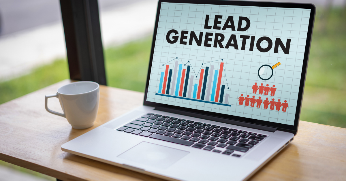 laptop that says lead generation