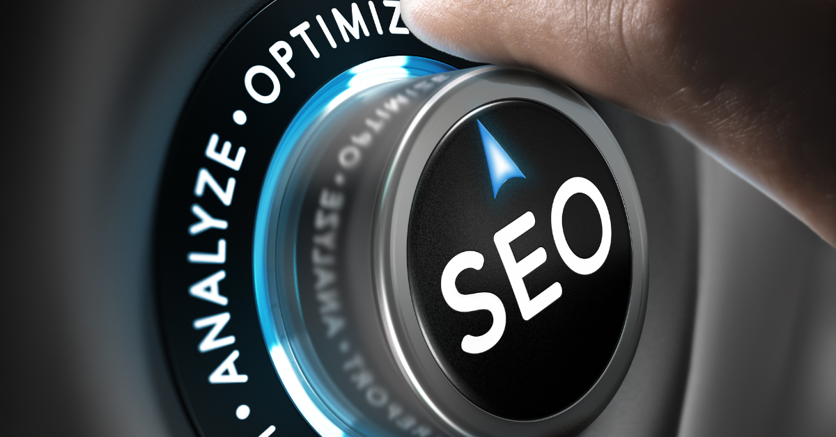 photo of a button that says SEO