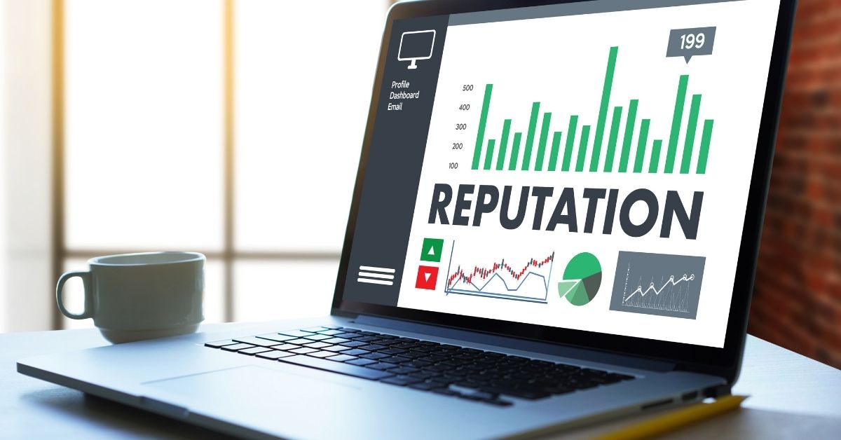 computer that shows a business's reputation
