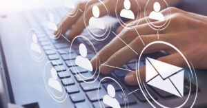 a person using a laptop for email marketing